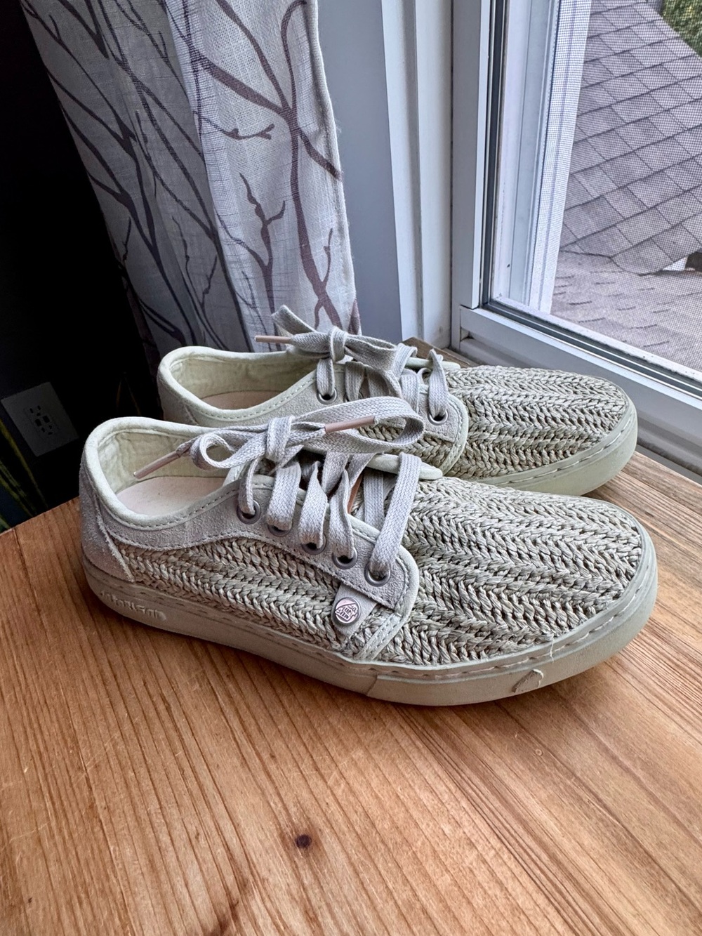 Satorisan Heisei Raffia Woven Sneakers EU 37 Womens 6-6.5 Cream Boho